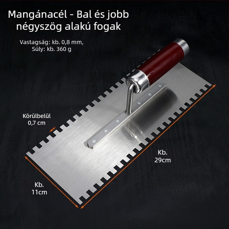 Rozsdamentes acél glettelő spatula architektúrához, modell Putty scraper, márka 0001
