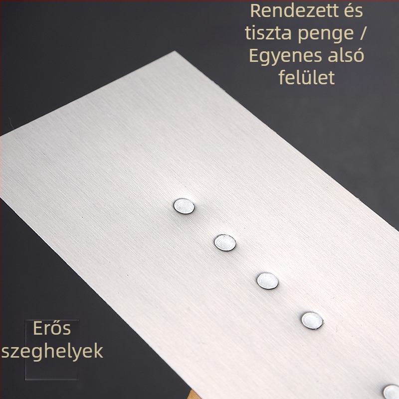Glett- és vakolat spatula, magas elasztikus mangán acélból, 5–5,5 mm vastagság, fa markolat Ø2,9 cm, Double Best márka, pastákhoz, vakolathoz és simításhoz