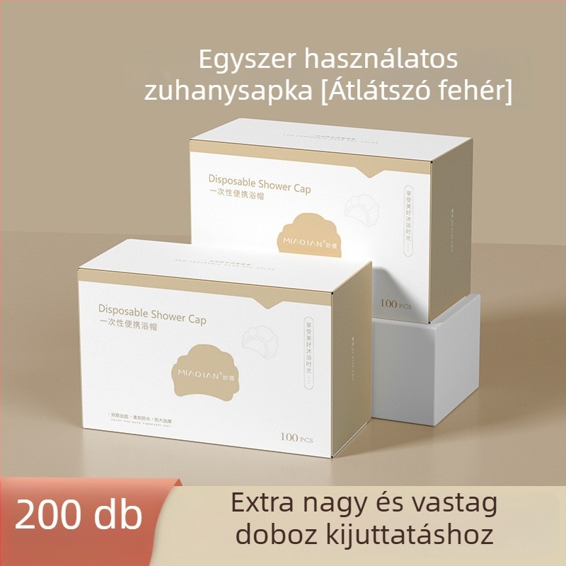 Női egyszer használatos zuhanysapka, vízálló és olajálló, PE anyagból, otthoni és szállodai használatra