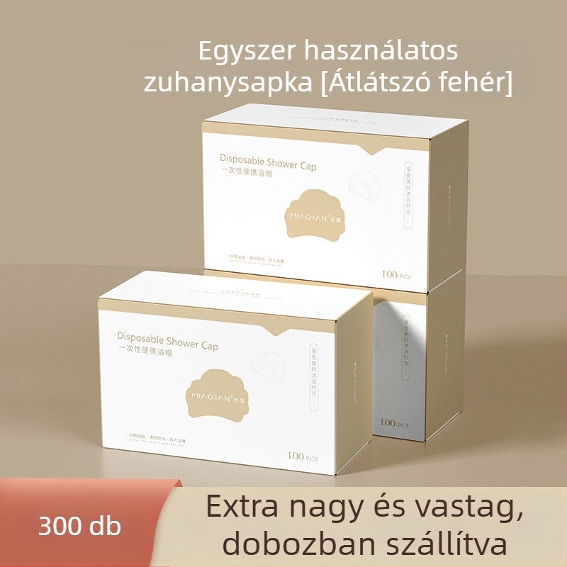 Női egyszer használatos zuhanysapka, vízálló és olajálló, PE anyagból, otthoni és szállodai használatra