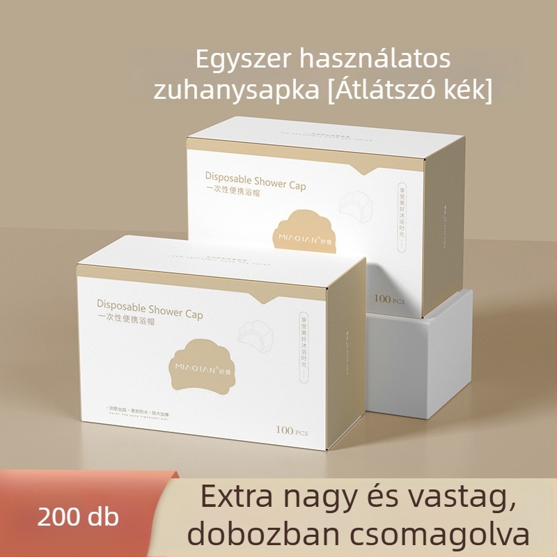 Női egyszer használatos zuhanysapka, vízálló és olajálló, PE anyagból, otthoni és szállodai használatra