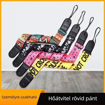 Gitárpánt, állítható, nyomtatható logóval, PU bőr, poliészter-pamut anyag, modell 666-2