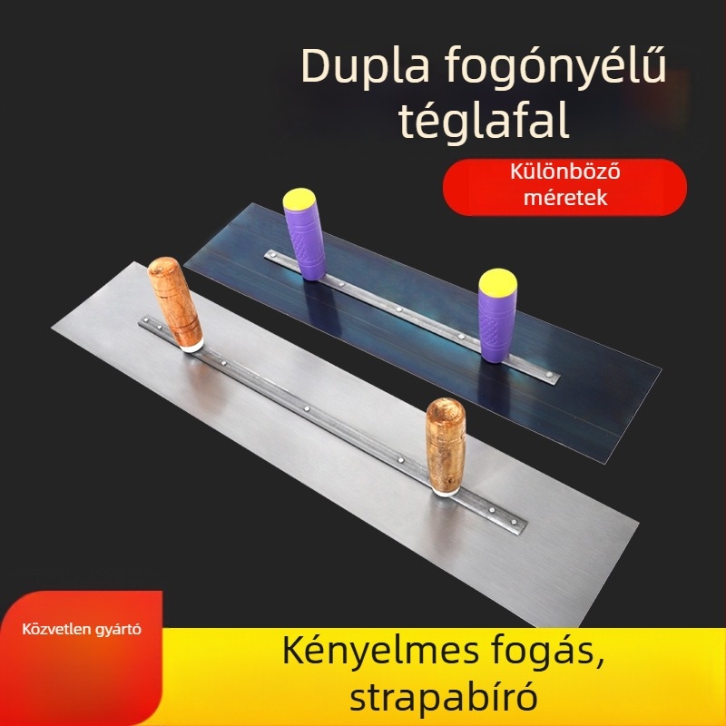 Kétkezes vakolókanál, síklapú penge típusú, acél, Shengbangwei márka, építés