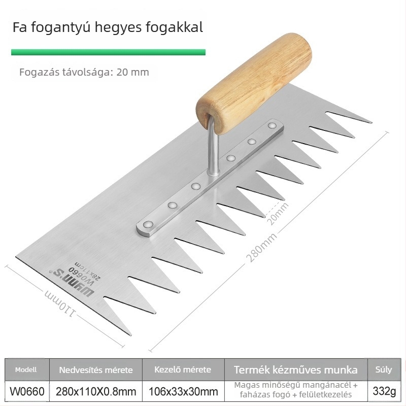 Power Lion fogazott glettvas – műanyag, gletteléshez, csempézéshez és falazati sarkokhoz