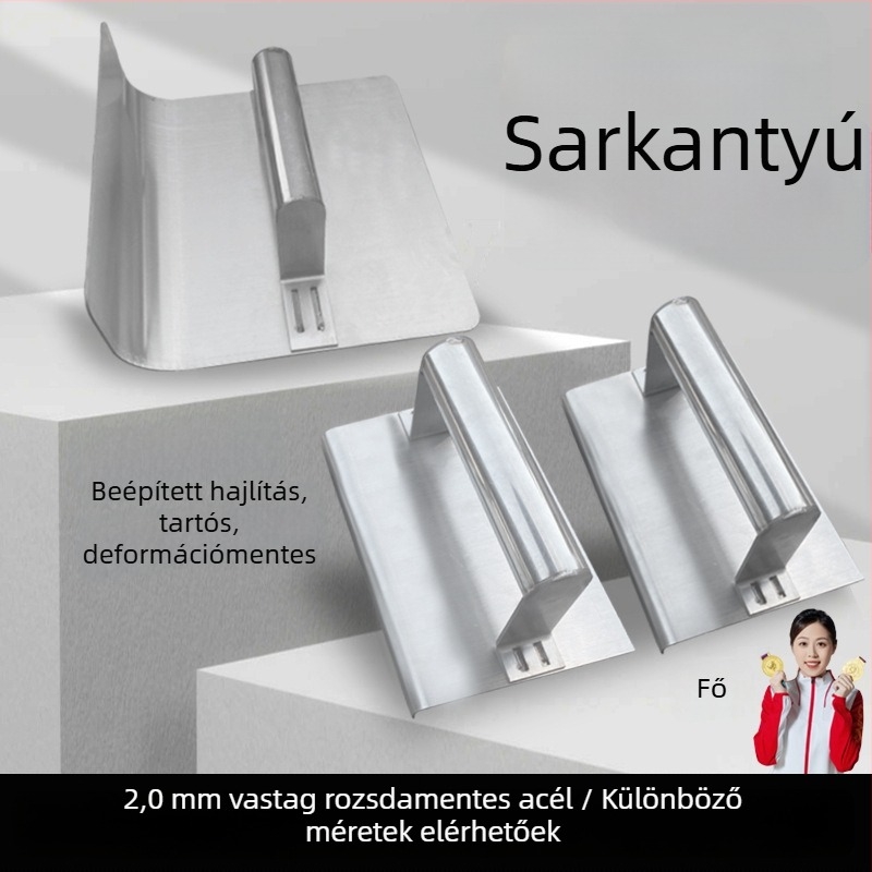Jiuchuan rozsdamentes acél sarokkése belső és külső sarok szintezéséhez – cement glettelésre és falak vakolásához