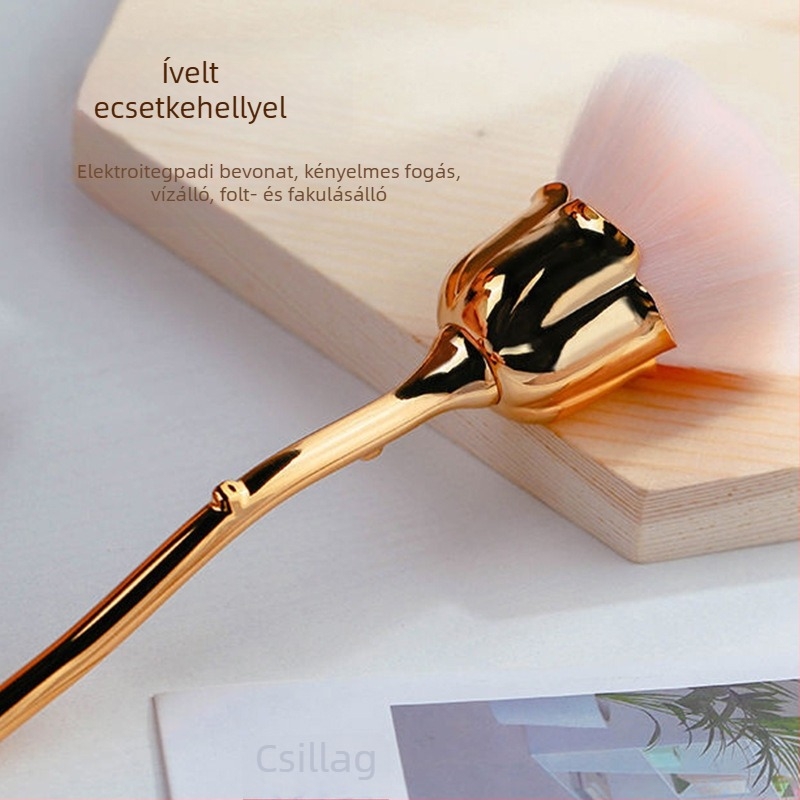 Sminkecset alumínium nyéllel, szintetikus szálakkal, hosszú nyél, egyetlen csomag, táskával, Pomelo man