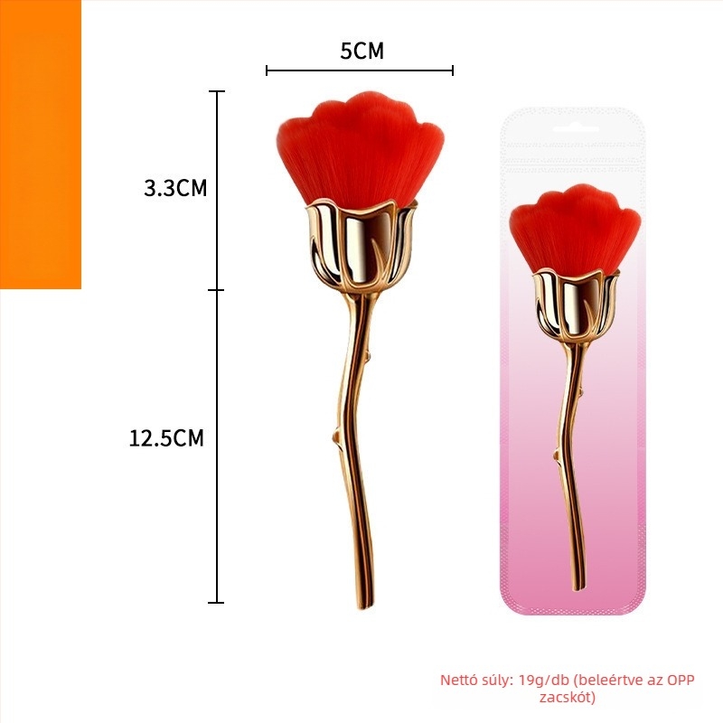 Sminkecset alumínium nyéllel, szintetikus szálakkal, hosszú nyél, egyetlen csomag, táskával, Pomelo man