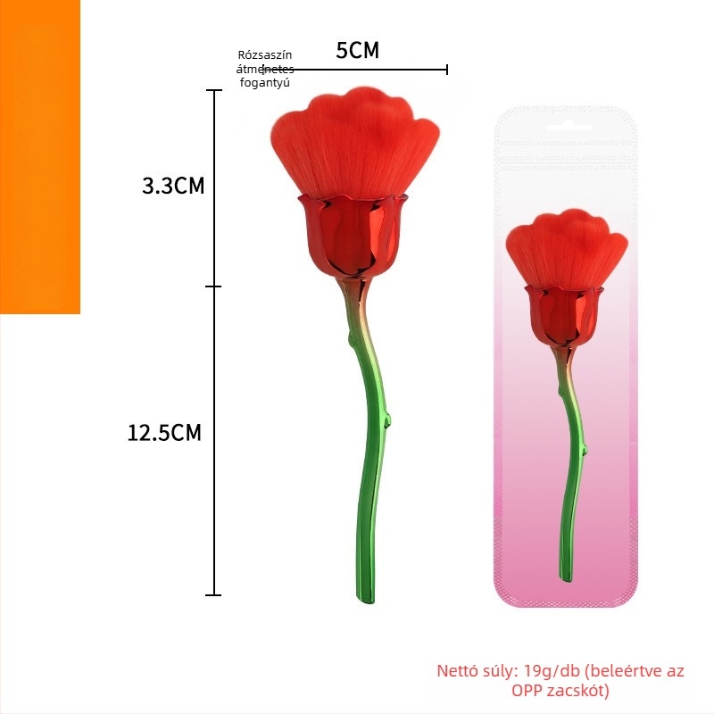 Sminkecset alumínium nyéllel, szintetikus szálakkal, hosszú nyél, egyetlen csomag, táskával, Pomelo man