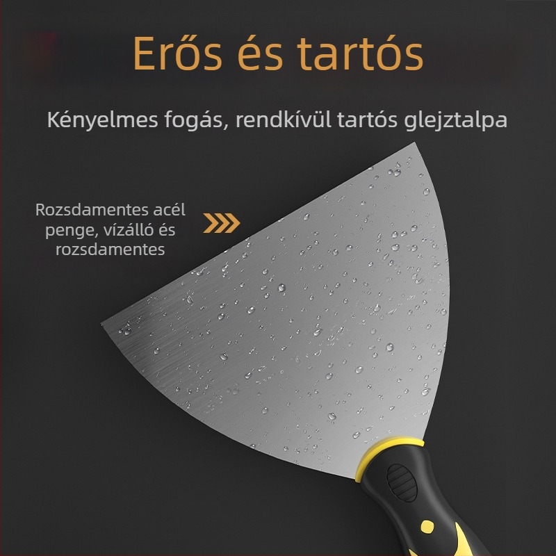 Rozsdamentes acél spatula vakolat tisztítására és tömítésére a falak közötti fugáknál, gitt spatula eszköz