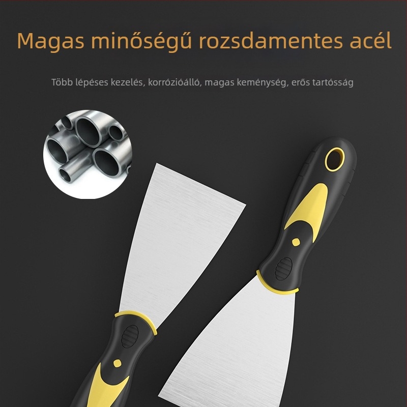Rozsdamentes acél spatula vakolat tisztítására és tömítésére a falak közötti fugáknál, gitt spatula eszköz