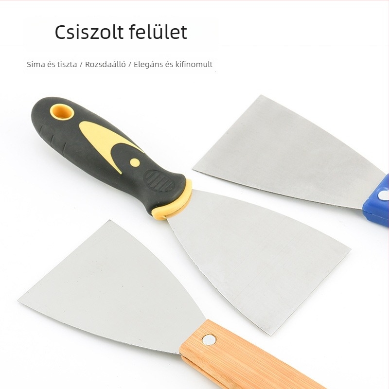 Glett kés fa nyéllel, rozsdamentes acél pengével, vastagított penge fal tisztítására