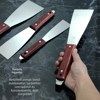 Rozsdamentes acél tintakeverő spatula az offset nyomtatáshoz — sík kaparó, megvastagodott glettkés, autóüveg kaparó