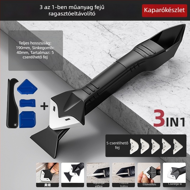 Többfunkciós tömítő- és ragasztókaparó élszélességgel – tisztítás és fugák rendezése