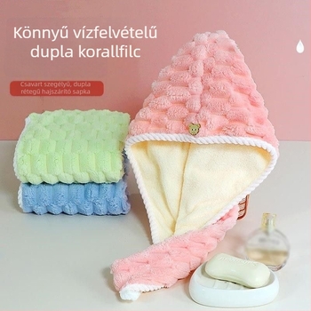 Hajszárító sapka, kétoldalas (kétrétegű), vastag, nedvszívó, gyorsan száradó, tömeg több mint 200 g.