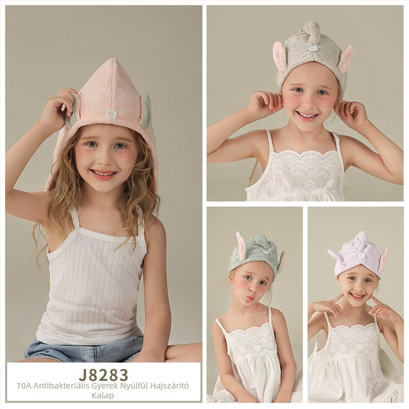 Gyerekeknek szárító sapka – korall velúr, 150D szál, 30 g alatt, hat szálas szövés, szülő-gyermek stílus