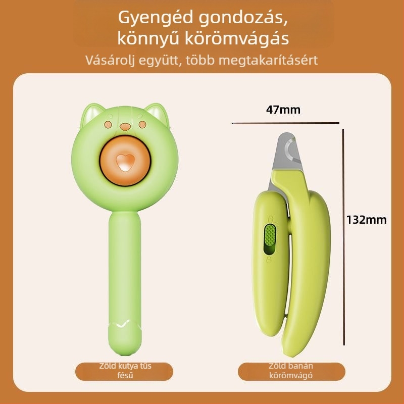 Aiwo Macska- és kutyafésű a laza szőr eltávolításához