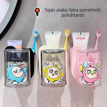 Fali tartó fogkefék és poharak számára – PET anyag, 1 db, Ol márka