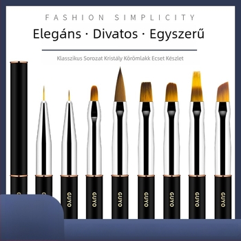GUYO Körömdíszítő készlet gyémántos rúddal, kristály tollal és állati szőrű ecsettel