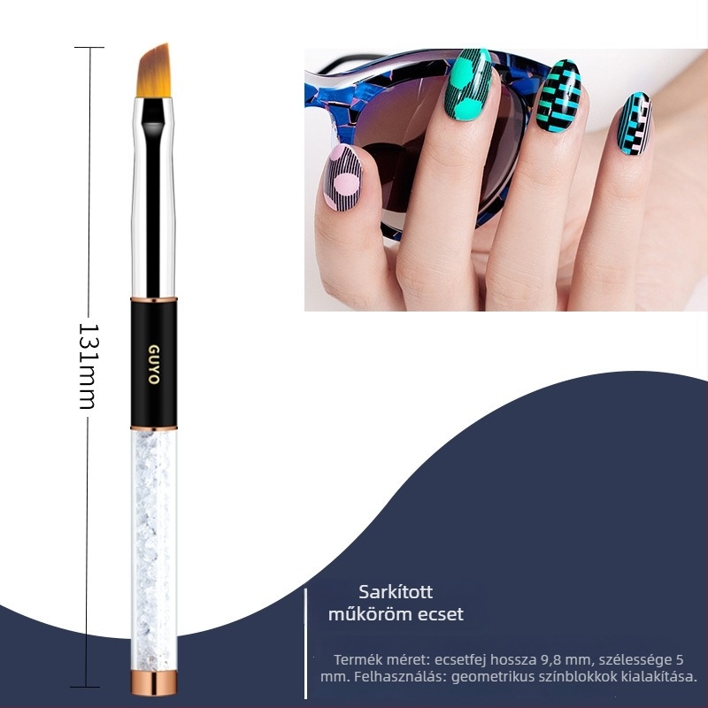 GUYO Körömdíszítő készlet gyémántos rúddal, kristály tollal és állati szőrű ecsettel