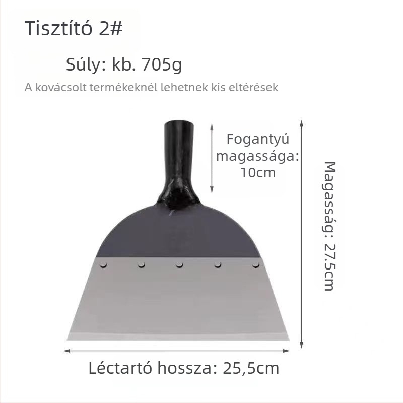 Többcélú fal- és glettelőkanál rozsdamentes acél pengével, hosszú fa nyéllel