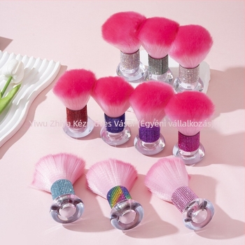 Sminkecset korrektorhoz, púderhez és highlighthoz — akril nyél, csomagolás táskában, 1 darab készlet.