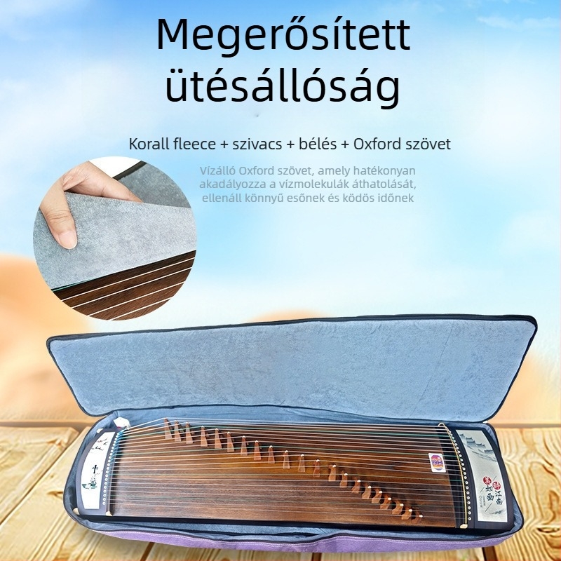 Guzheng táska védő tok – PU bélés, ívelt vállpánt, Unique márka, 2024 nyári megjelenés, iskola utáni képzésekhez.