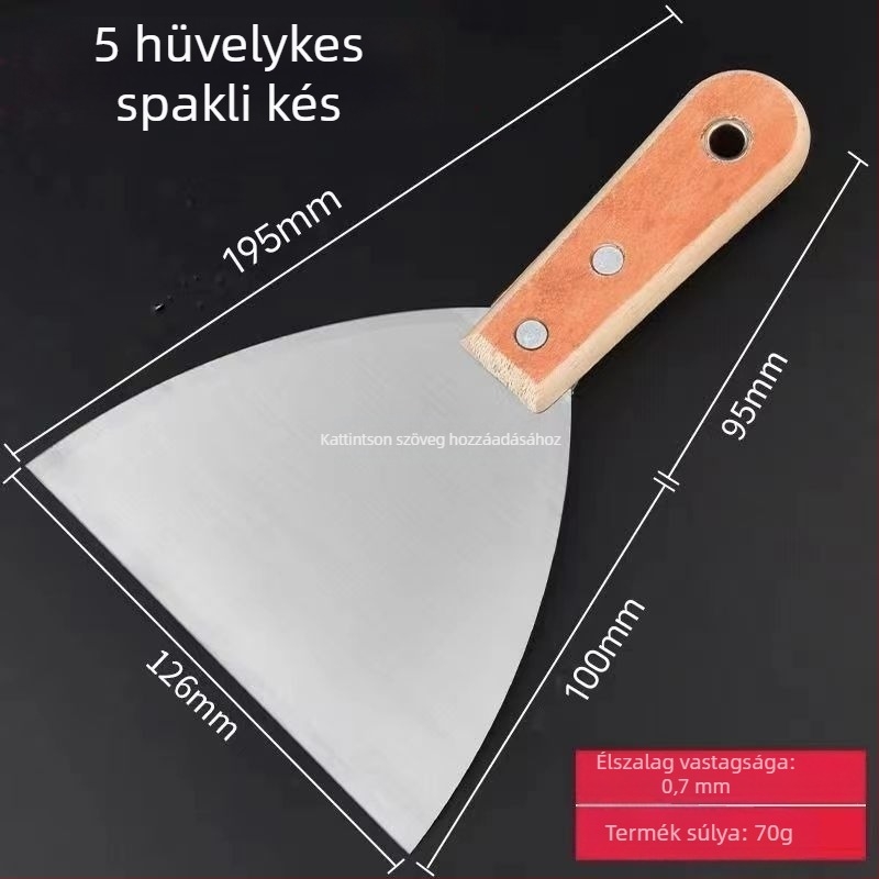 Glettkés megvastagodott vasmarkolattal és tömörfa konstrukcióval – gletteléshez, kaparáshoz és otthoni festéshez