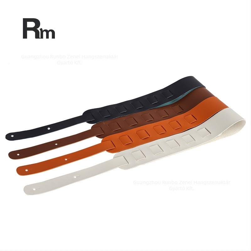 Gitárpánt természetes bőrből, szélesített és vastított, csúszásmentes, elektromos gitárhoz és basszushoz