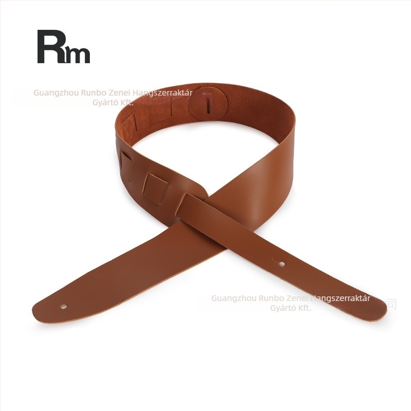 Gitárpánt természetes bőrből, szélesített és vastított, csúszásmentes, elektromos gitárhoz és basszushoz