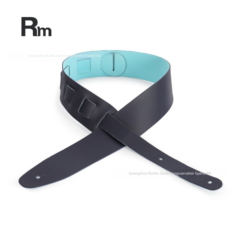 Gitárpánt természetes bőrből, szélesített és vastított, csúszásmentes, elektromos gitárhoz és basszushoz