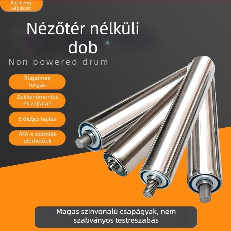 Meghajtás nélküli görgő szállítószalaghoz, galvanizált idlerrel és rozsdamentes vagy szénacél hengertesttel az összeszerelési vonalhoz