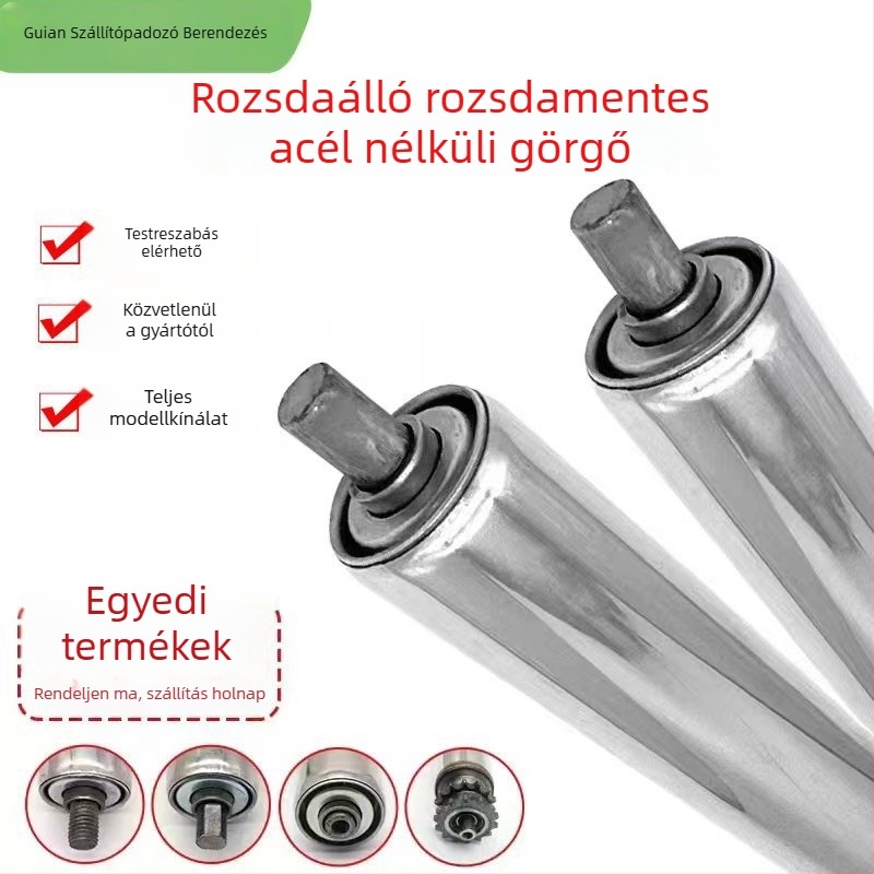 Hajtás nélküli görgő szállítószalagra – galvanizált, rozsdamentes vagy szénacél anyagból, összeszerelő vonalhoz