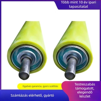 Power roller gumi bevonattal — tekercs átmérője 57 mm, tengely átmérője 20 mm, cső hossza 200 mm, cső anyaga: szénacél, felületkezelés: gumi bevonat