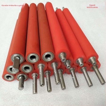 Power roller gumi bevonattal — tekercs átmérője 57 mm, tengely átmérője 20 mm, cső hossza 200 mm, cső anyaga: szénacél, felületkezelés: gumi bevonat