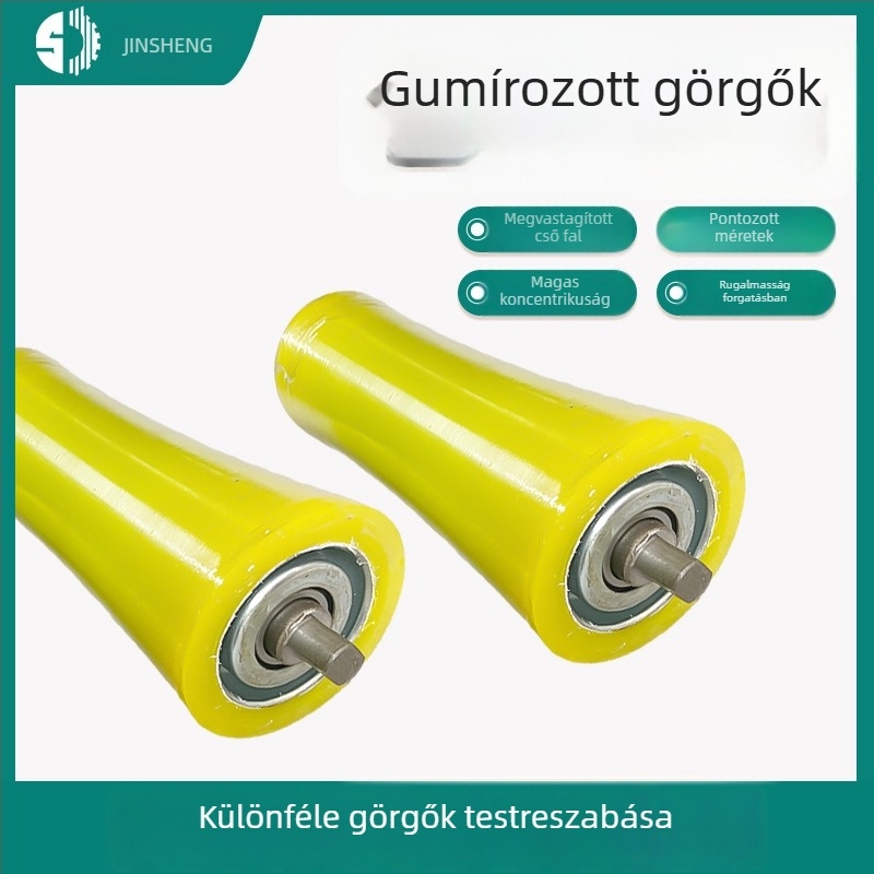 Gumírozott bevonatú görgő galvanizált tengellyel, szállítórendszerekhez — Márka This wins