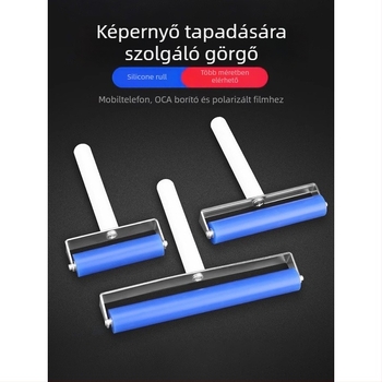 Deer Fairy mobiltelefonos képernyővédő eszköz nyomókerékkel és görgővel, szilikon görgő a por eltávolításához, OCA száraz ragasztó, polarizált kijelző, manuális tolókerék