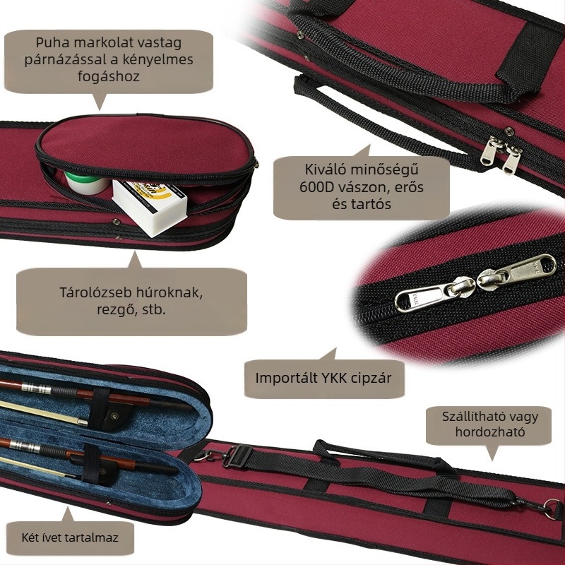 Violet hangszer táska íjak tárolására hegedűre, csellóra és bőgőre