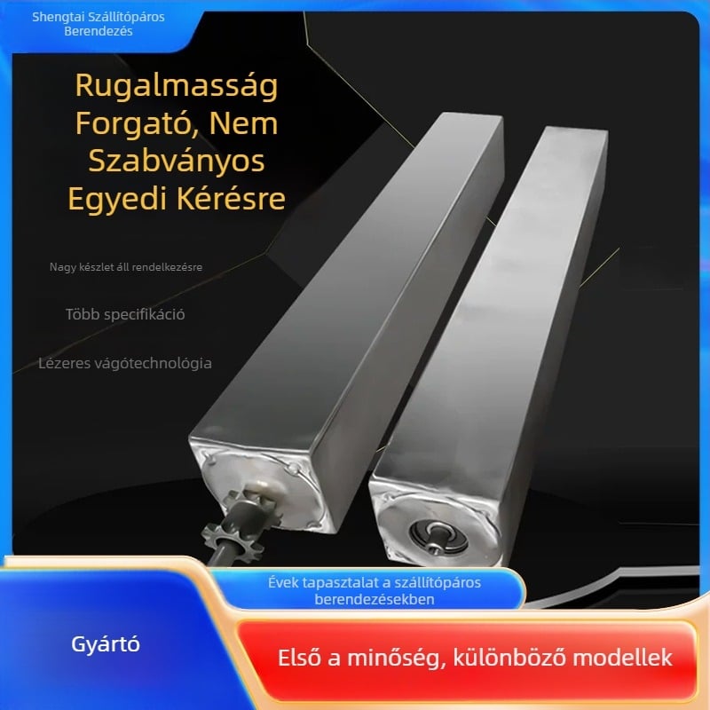 Négyzet alakú görgő összeállítási vonalhoz – csőanyag: rozsdamentes vagy szénacél, szállítósori görgő
