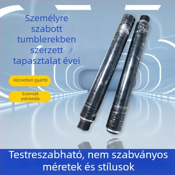 Poliuretán gumi görgő – külső görgő, rozsdamentes acélcső, gumírozott bevonat, dobátmérő testreszabható, tengelyátmérő testreszabható