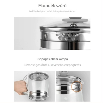 Joyoung DGD1506BQ egészséges teáskanna, boroszilikát üvegtesttel, 1–1,5 L, 220 V, 500–1000 W, mikroszámítógépes vezérlés