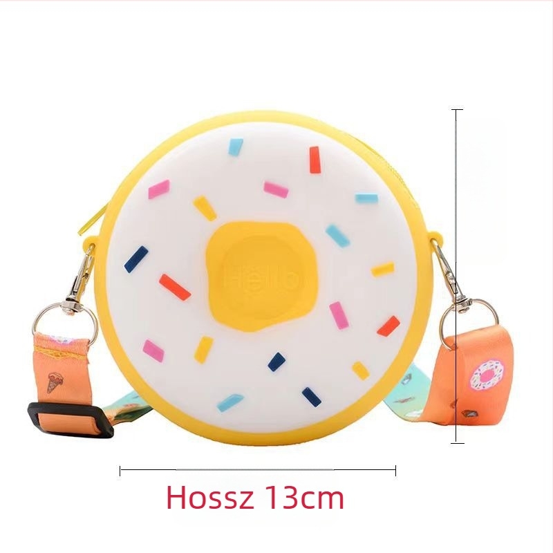Donut alakú szilikon válltáska lányoknak, vízálló és kopásálló, mindennapi használatra