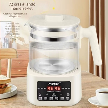 Wanlida Egészségkanna – üvegből készült test, 2–3 L, 800 W, 220 V, érintéses vezérlés, nyomásos termosztát, főzési/infúziós funkció