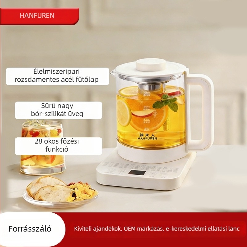 Health Pot 1.5-2 L, belső tartály 304 rozsdamentes acélból, digitális termosztát, 800W, 220V