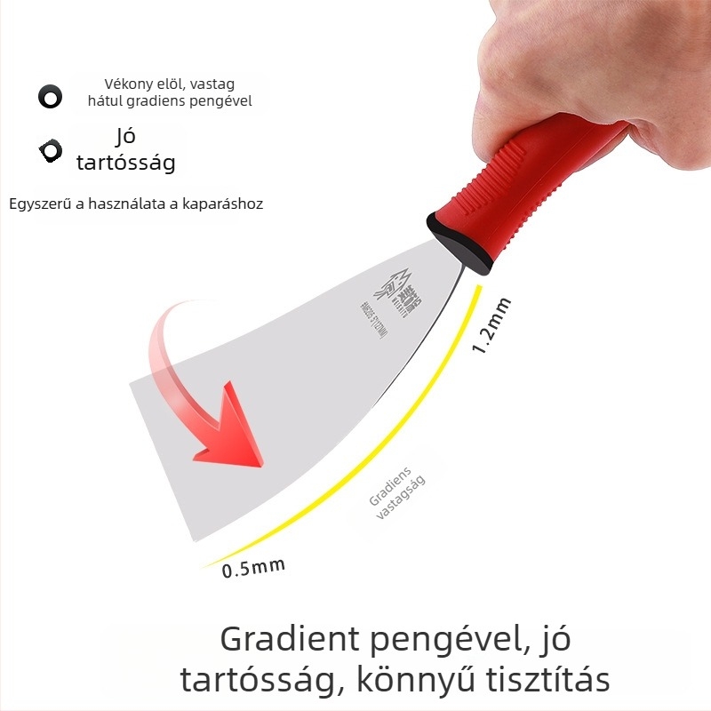 Glettkés rozsdamentes acél pengével és szilikon nyéllel, sík pengés típus, Beauty Paint