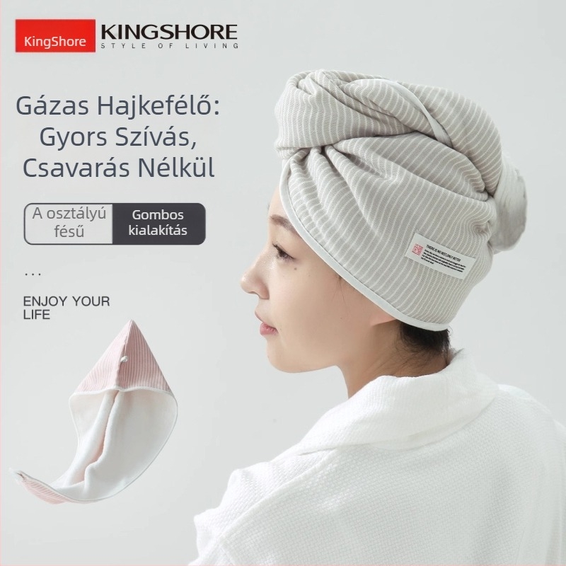 Hajszárítóra való sapka, 100% pamut, 50–79 g, 0–5 s nedvszívás, 16 szálas fonal