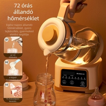 Chigo Iroda Egészségtea Kanna, Modell XSL-TNQ15, Boroszilikát üvegből készült test, 1.5-2 L, 220V, 500-1000W, Elektronikus termosztát mikroprocesszoros vezérléssel