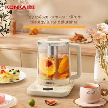 Konka egészség teáskanna, többfunkciós, belső boroszilikát üveg, érintéses vezérlés, állandó hőmérséklet, 1,8 L