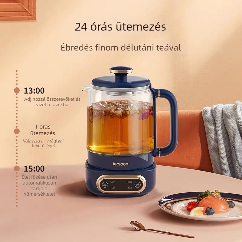 LR-019 Linglu Health Pot, 0.8L, üvegszerkezet, érintéses vezérlés, elektronikus termosztát, 500–1000W