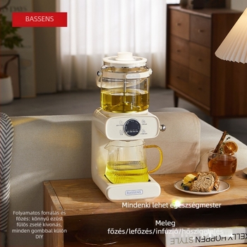 Basen Bs-c1 Egészséges teakeverő készülék permetező gőzzel, 4 L, üvegtest, 220V, 500–1000W, Többfunkciós teáskanna állandó hőmérséklettel