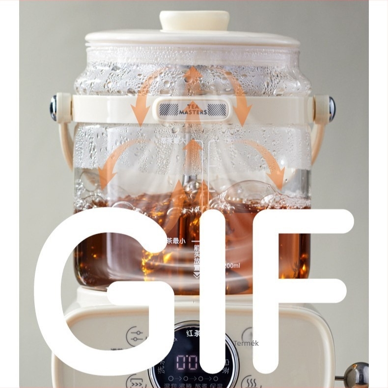 Basen Bs-c1 Egészséges teakeverő készülék permetező gőzzel, 4 L, üvegtest, 220V, 500–1000W, Többfunkciós teáskanna állandó hőmérséklettel